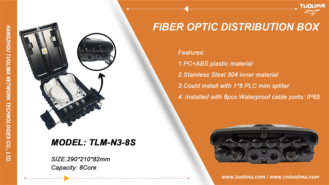 Waterproof Cable Ports Fiber Optic Distribution Box